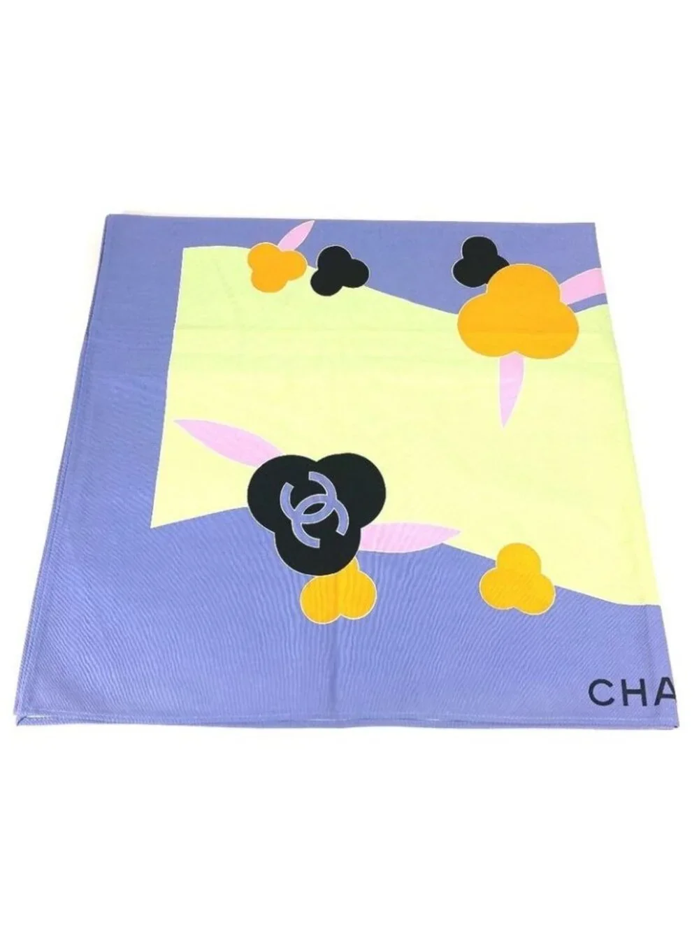 Chanel Towel Interior CC Coco Mark Logo Cotton Purple